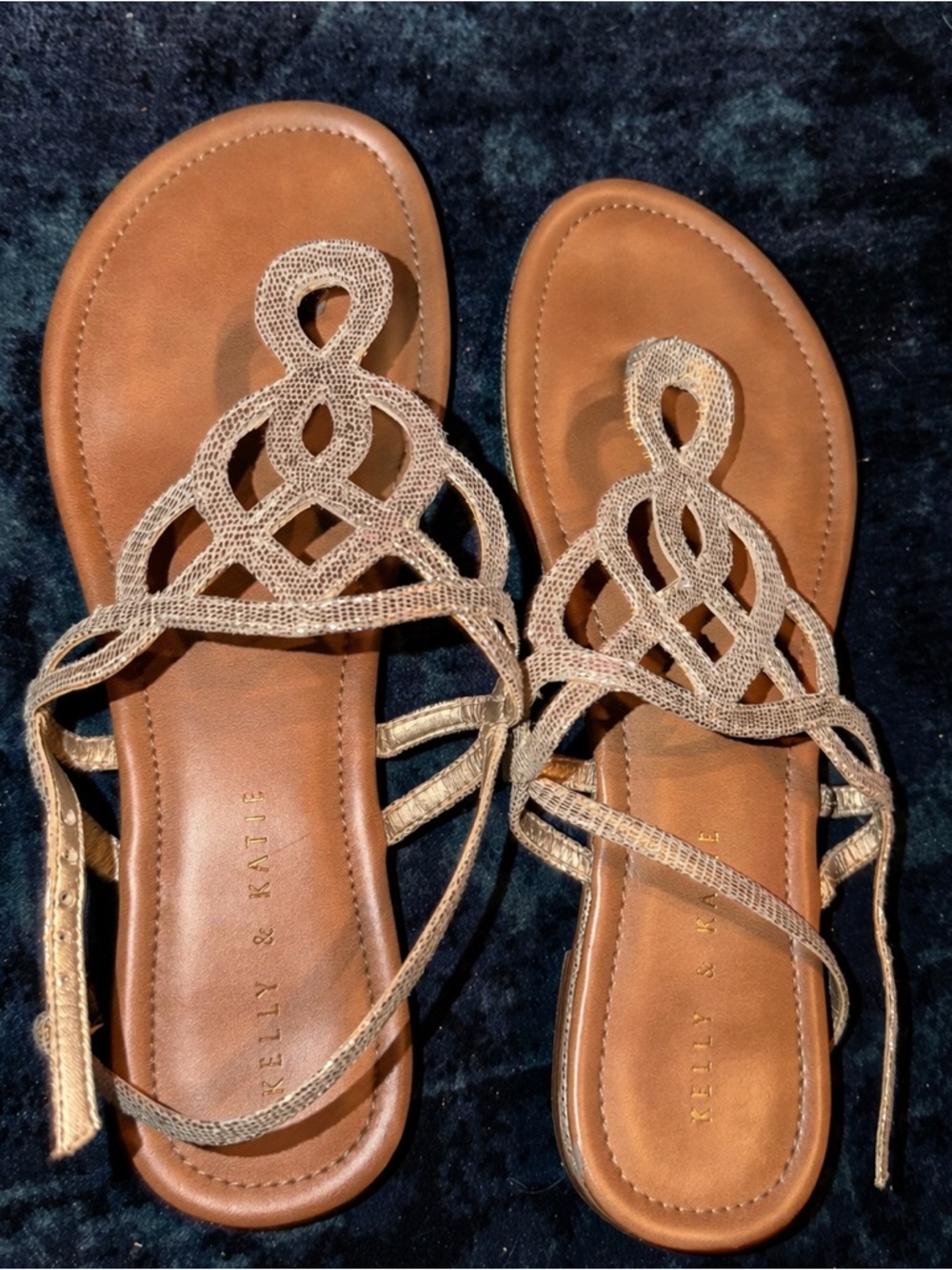 Kelly & Katie Tan Braided Strappy Women's Sandals